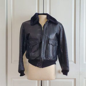 Authentic Vintage Leather Aviator Bomber Jacket